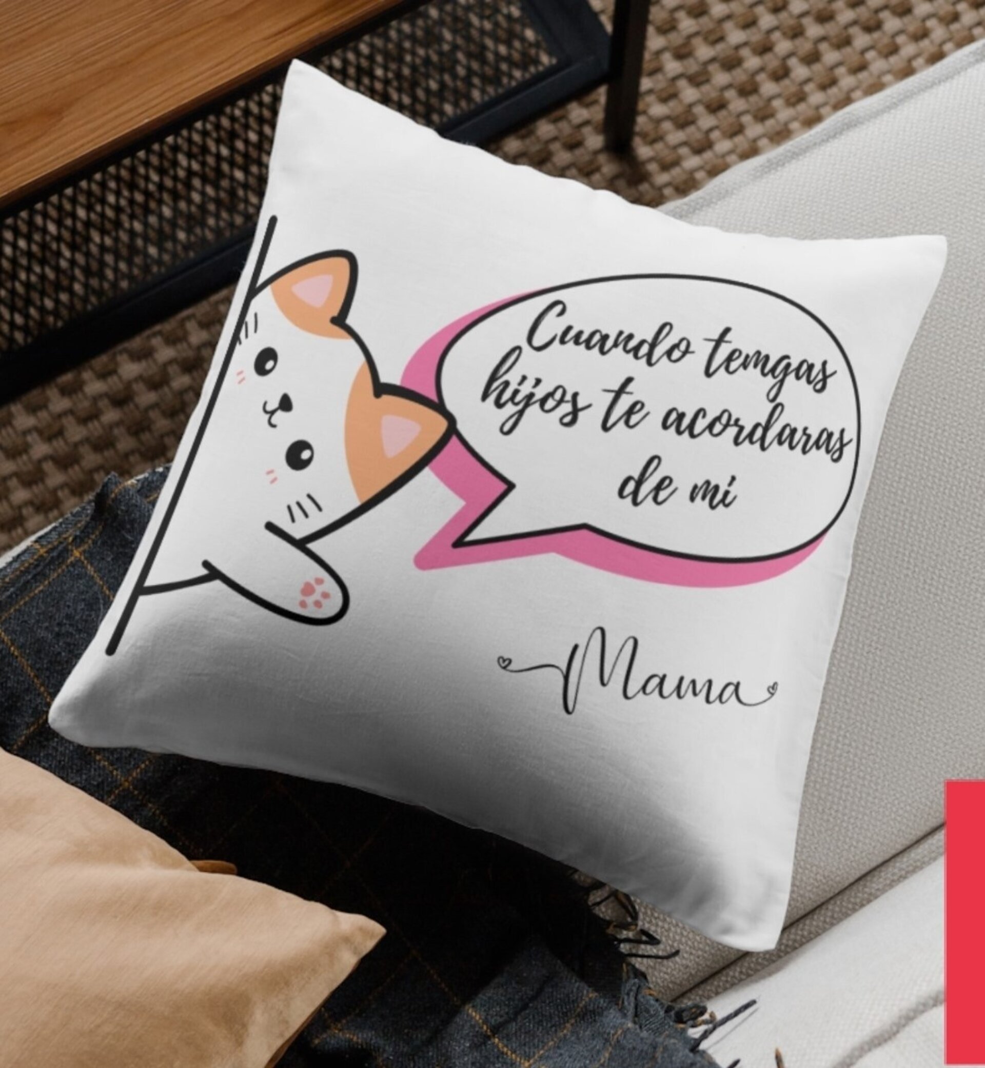 Cojín con frase de mamá? - 2