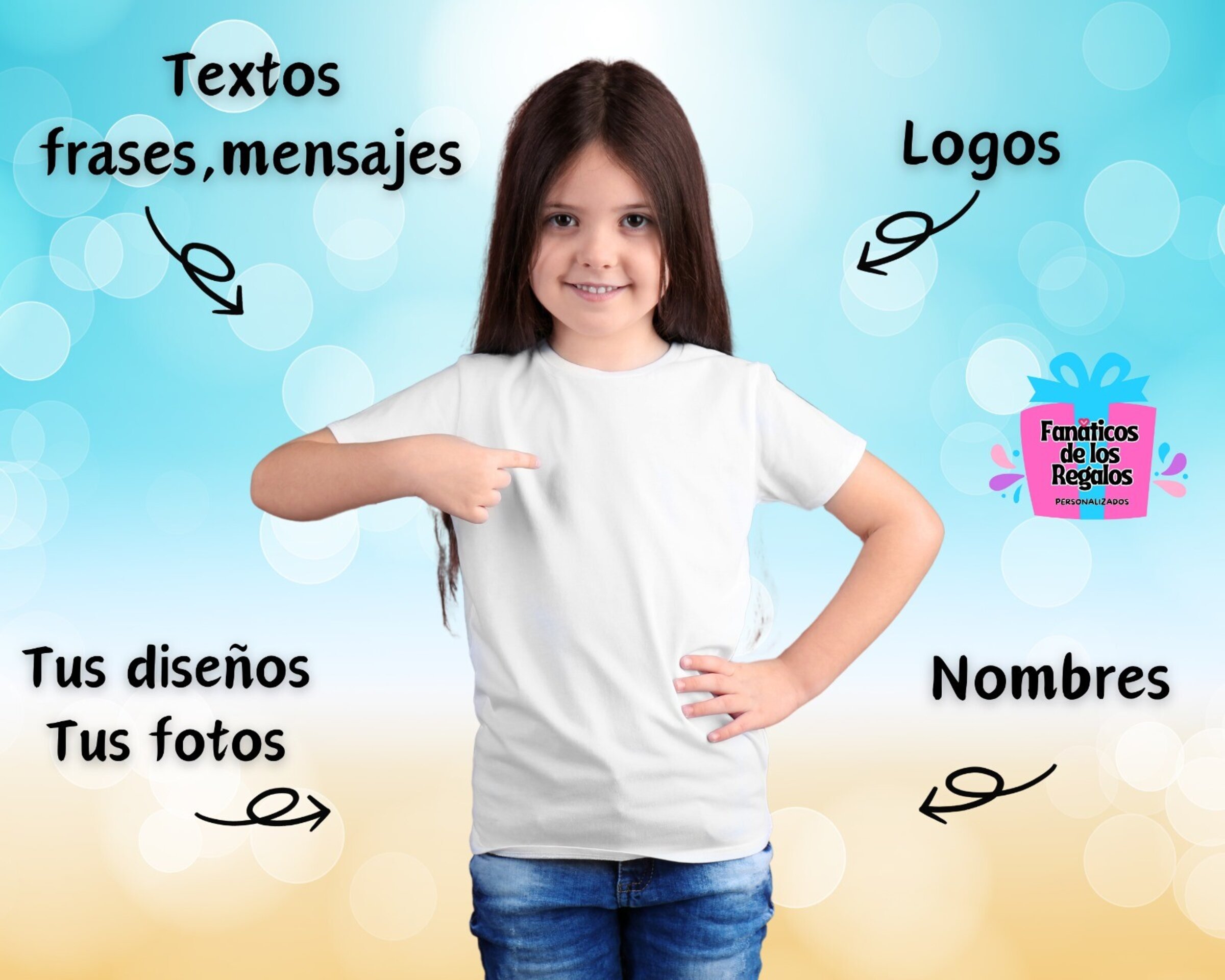Camiseta Blanca personalizada para Niño/a manga corta - 3