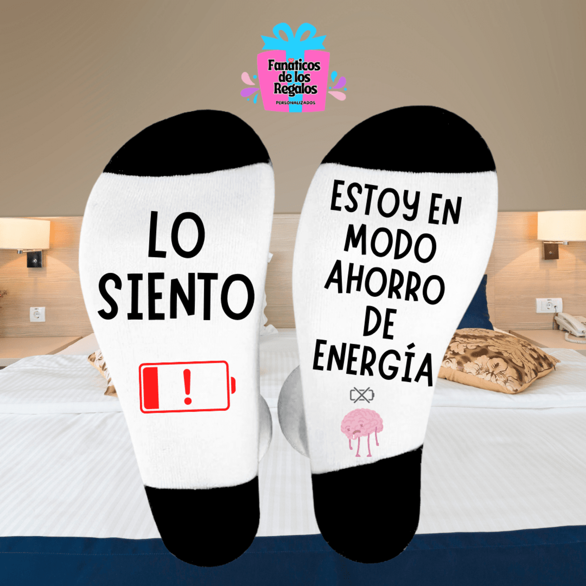 Calcetines divertidos "Lo siento estoy en modo ahorro de energía" - 2
