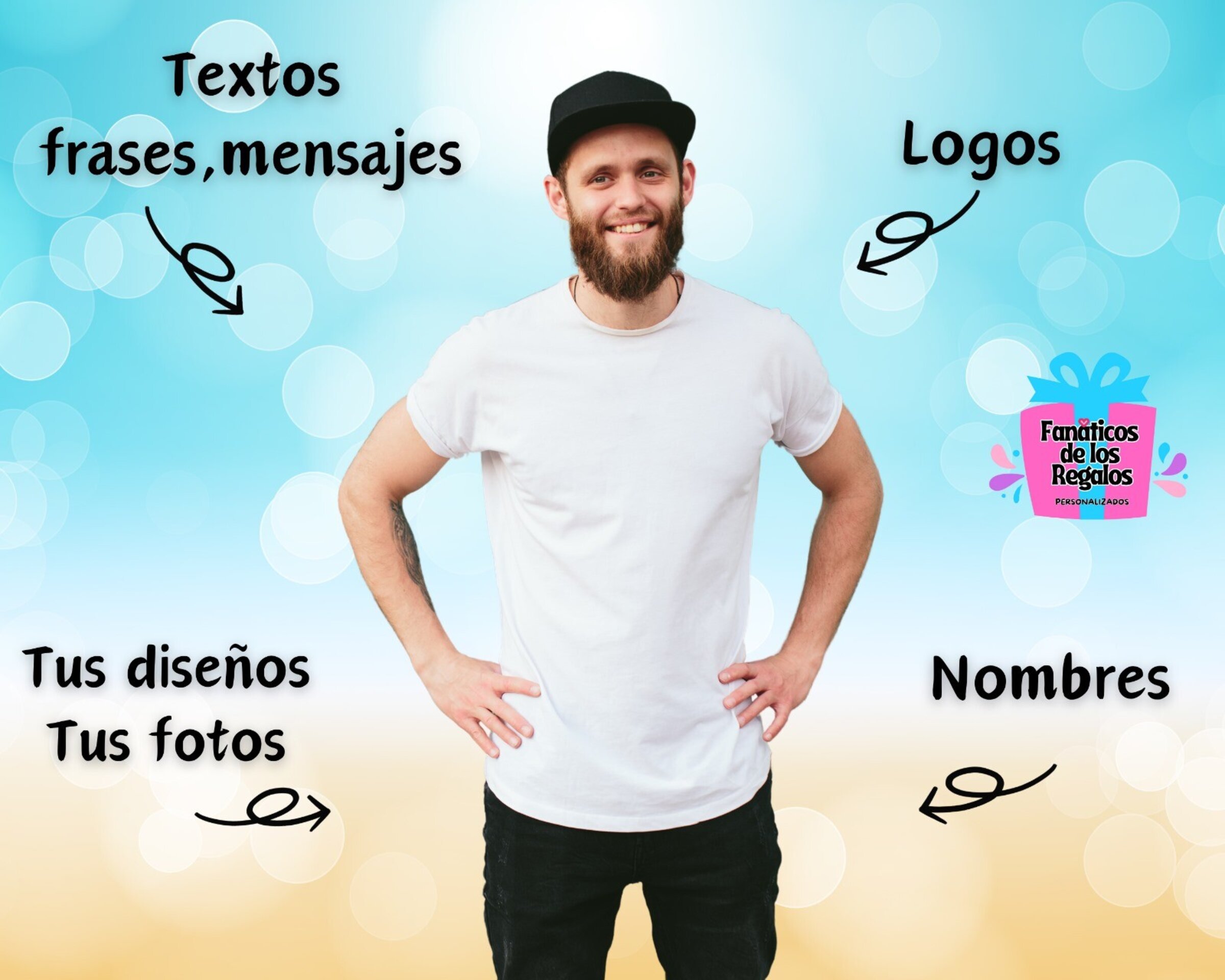 Camiseta Blanca personalizada para Hombre manga corta - 2