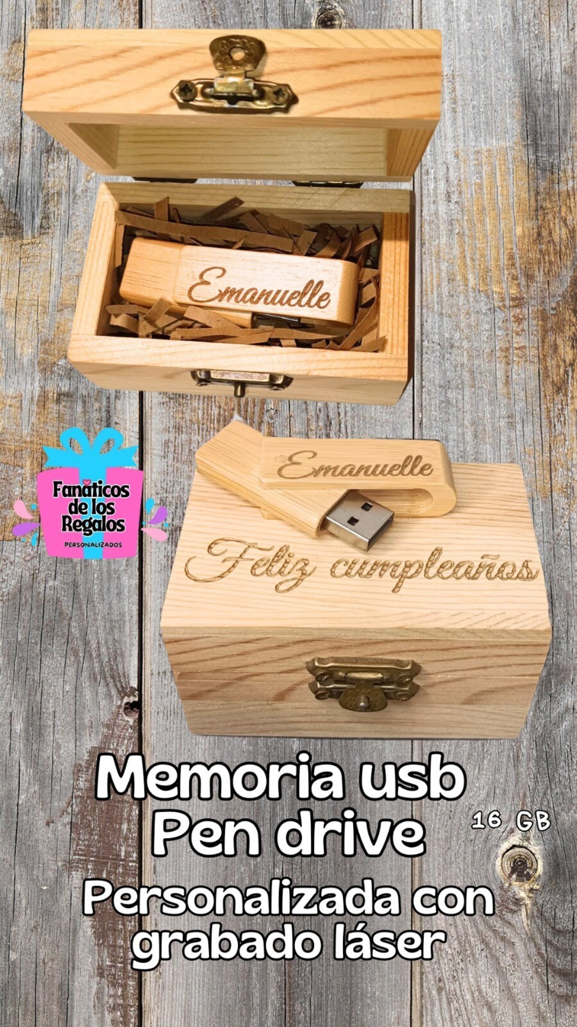 Pen drive o memoria usb en madera - 2