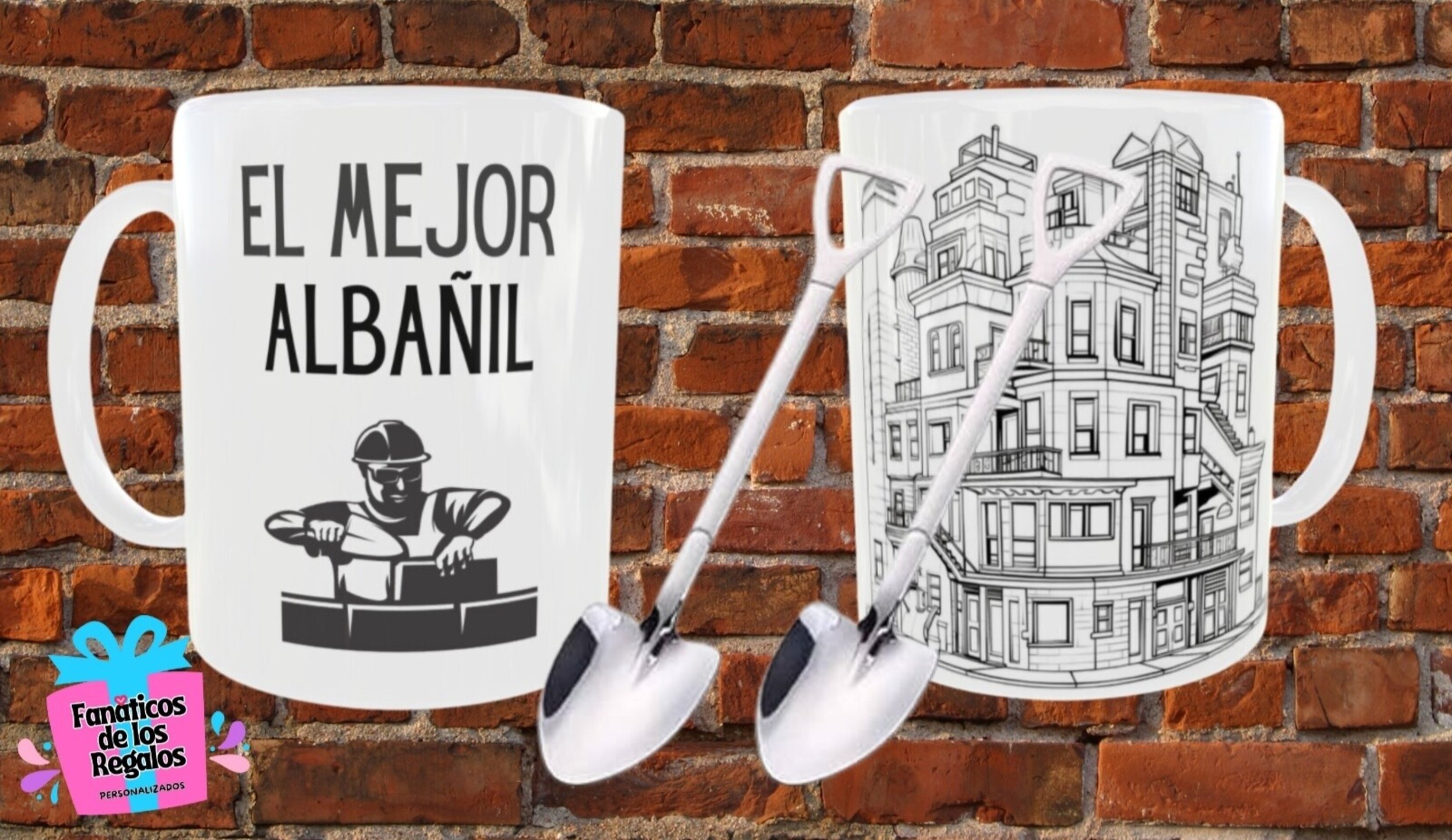 Taza Albañil con cuchara en forma de pala - 3