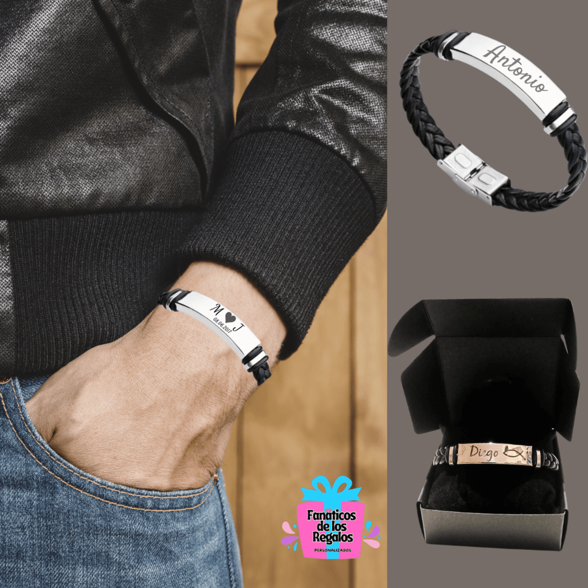 Pulsera negra para hombre - 2