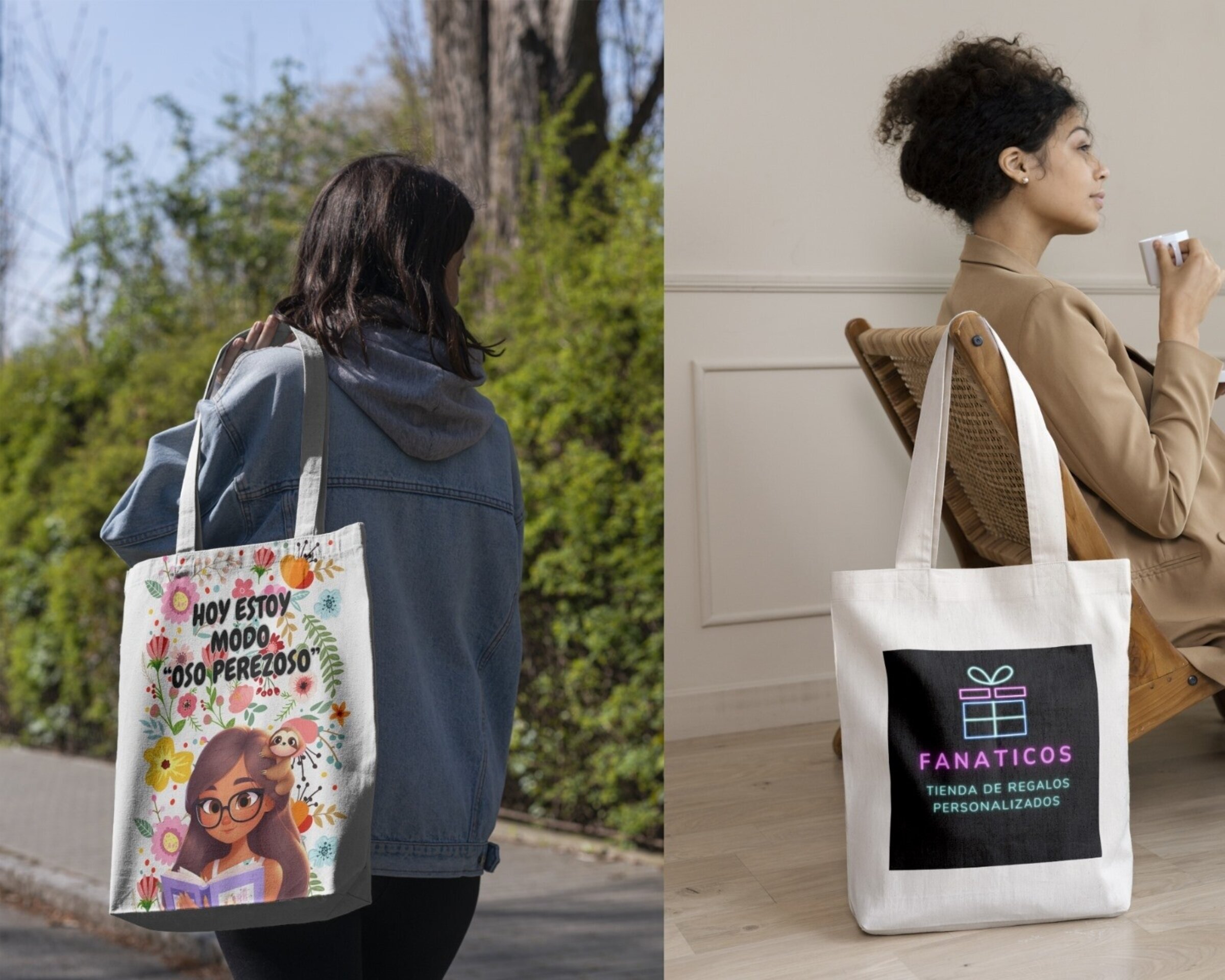 Bolsa de tela tipo lino personalizada - 4